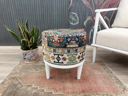 Round pouf stool, Bedroom pouf, Footstool ottoman, Tufted stool, Piano chair, Moroccan pouf, Footrest bench, Make up stool