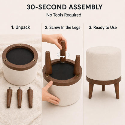 Round pouf stool, Bedroom pouf, Footstool ottoman, Tufted stool, Piano chair, Moroccan pouf, Footrest bench, Make up stool
