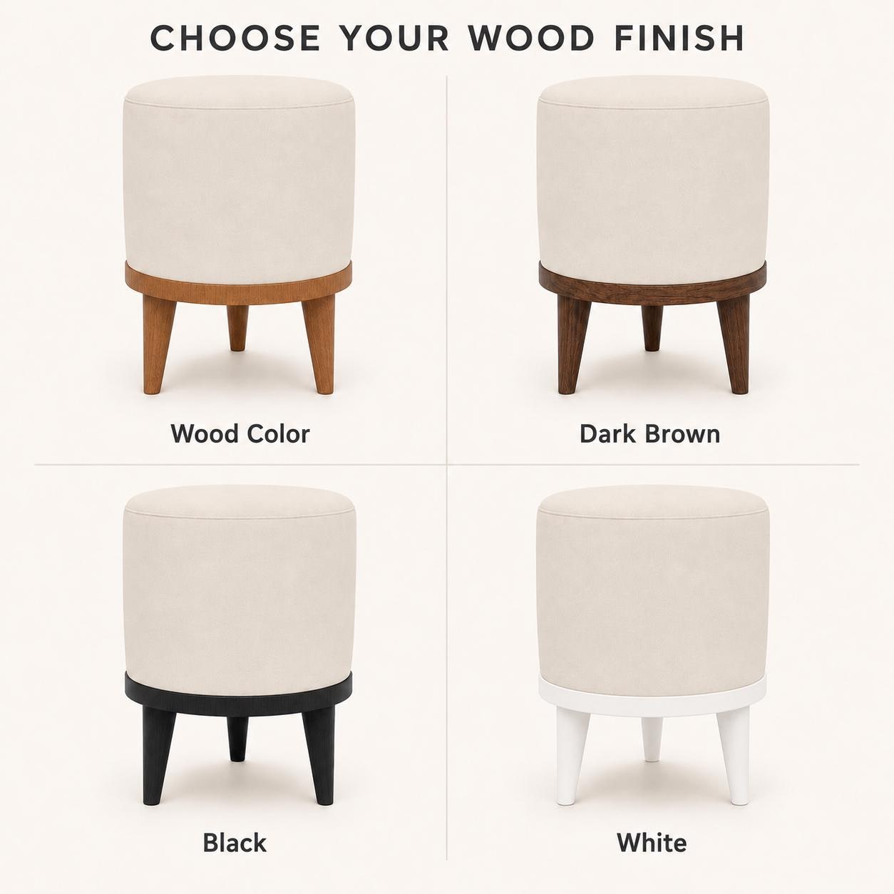 Round pouf stool, Bedroom pouf, Footstool ottoman, Tufted stool, Piano chair, Moroccan pouf, Footrest bench, Make up stool