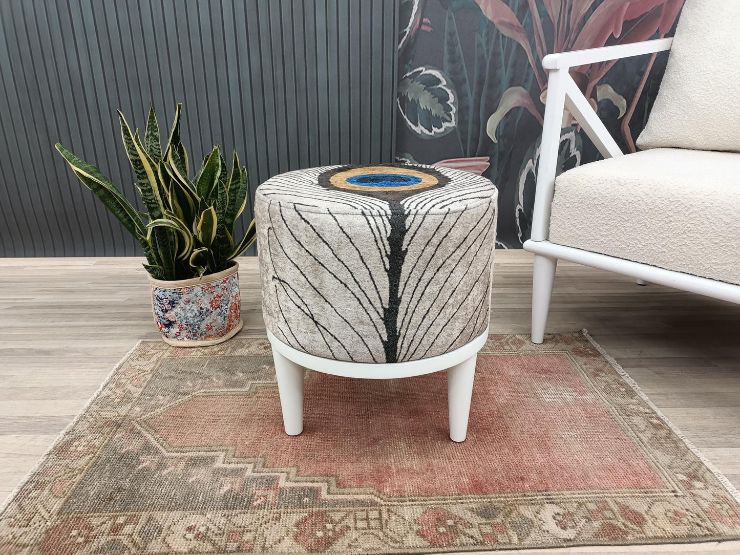 Ottoman chair, Accent chair, Bohemian chair, Footstool pouf, Entry chair, Peacock chair, Lobby stool, Retro chair, Upholstered bench