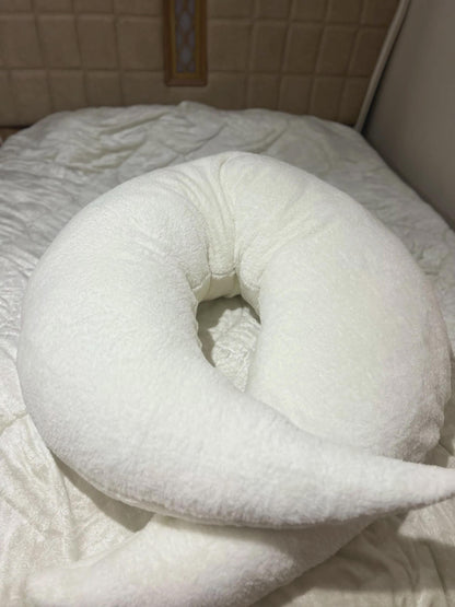 Giant Crescent Moon Pillow, Handcrafted Turkish Body, Plush Hugging Bed Pillow