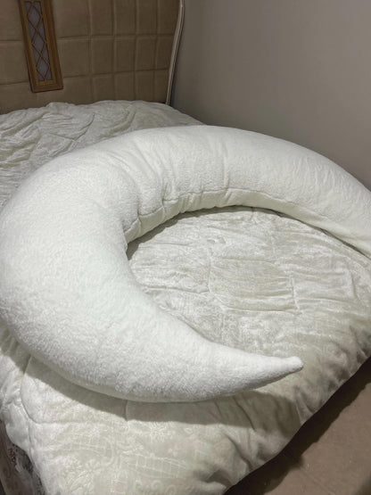 Giant Crescent Moon Pillow, Handcrafted Turkish Body, Plush Hugging Bed Pillow