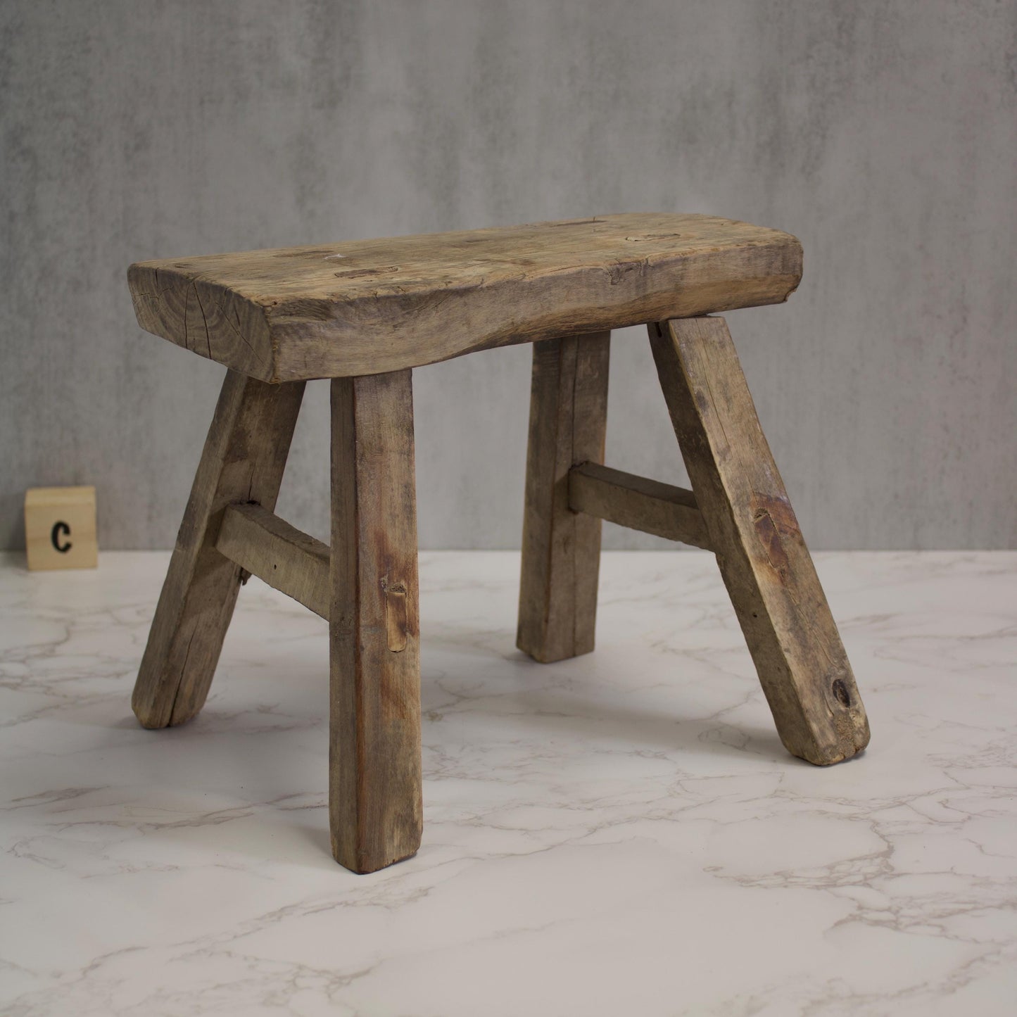 Vintage Mini Elmwood Stool