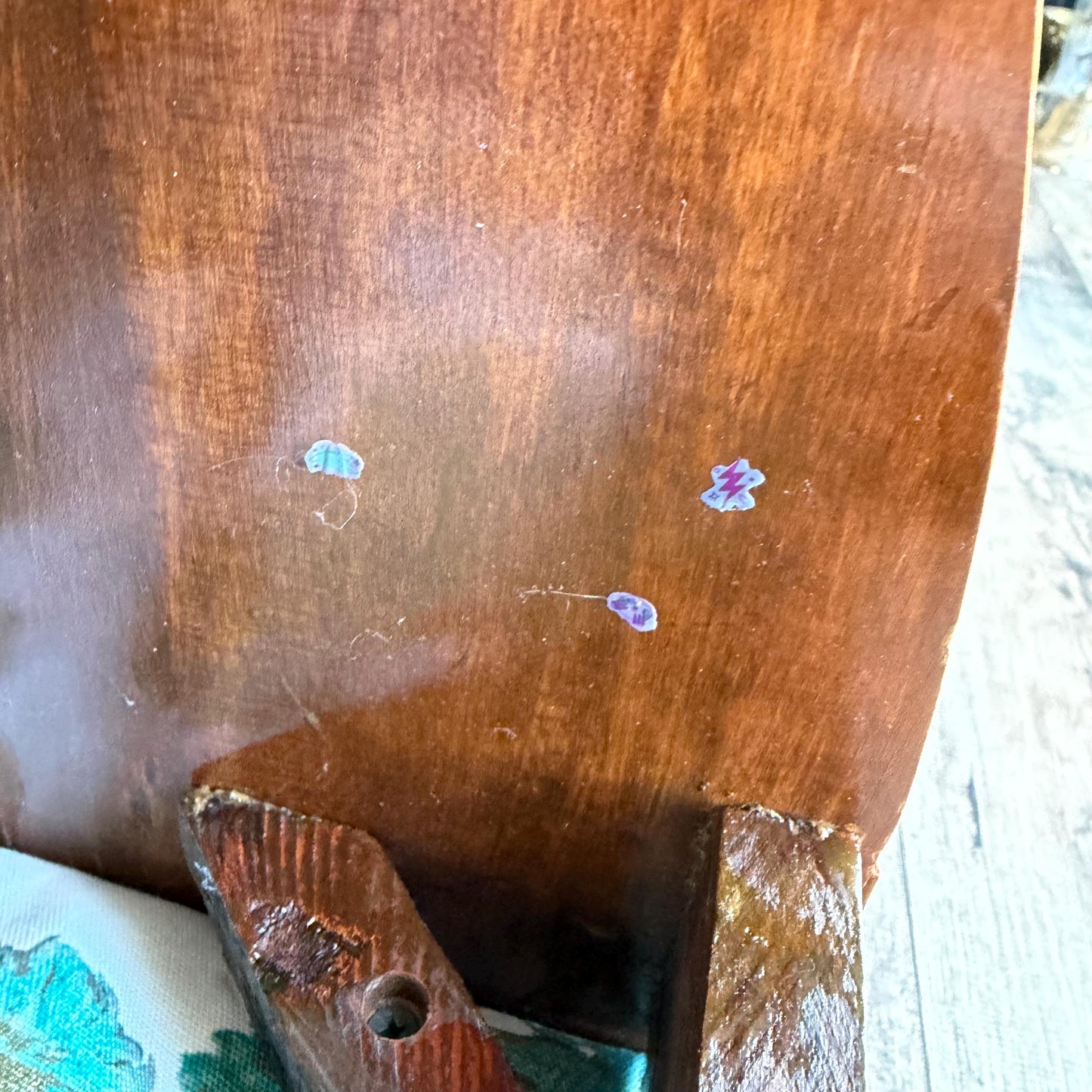 Vintage Wooden Vanity Bench with Floral Upholstered Seat, Farmhouse Entryway Bench, Piano Stool, Cottage Bedroom Accent Seat