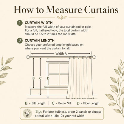 Boho Geometric Cotton Linen Curtain with Black Tassel Trim