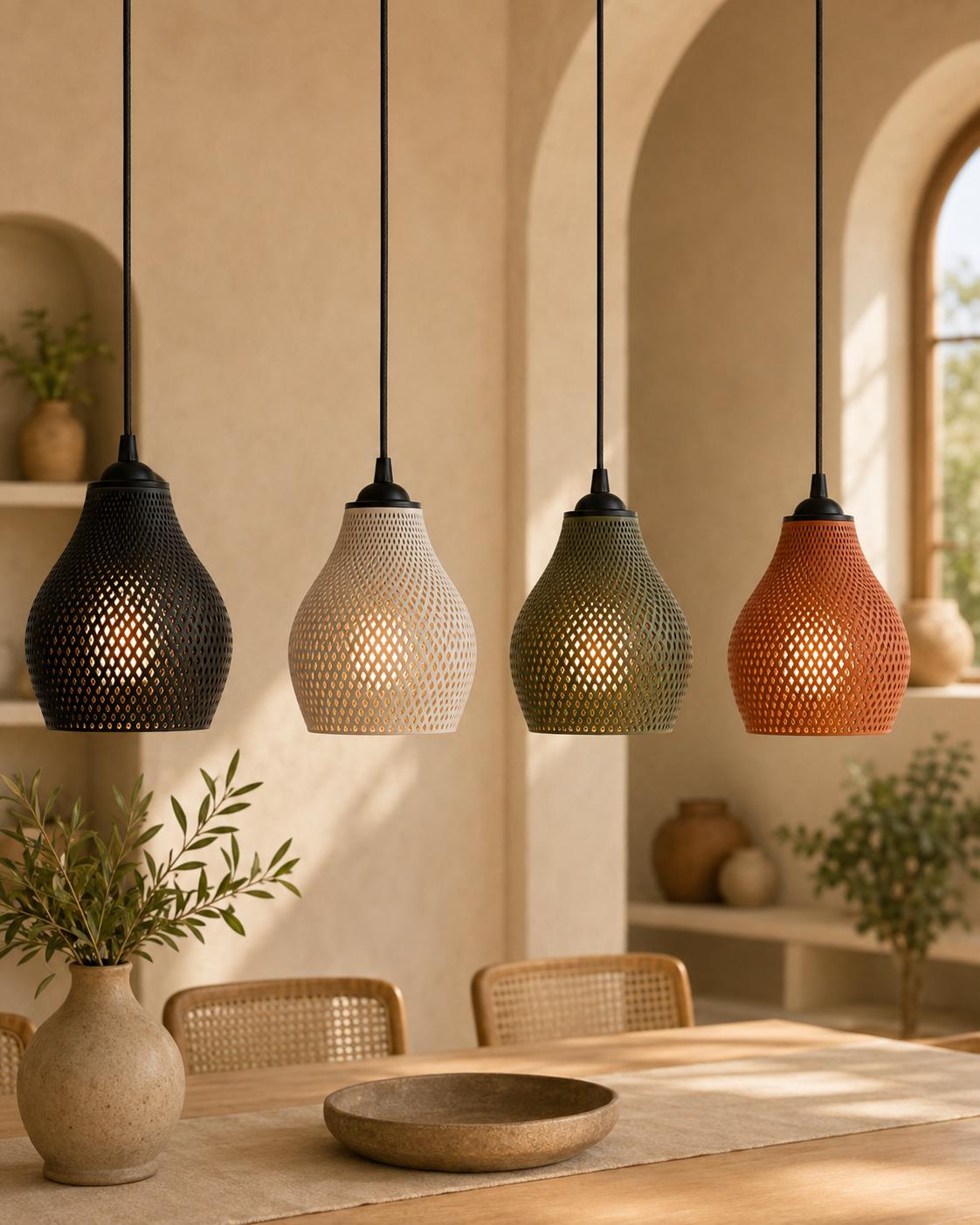 Modern Lattice Pendant Light with E26 Socket & Ceiling Canopy