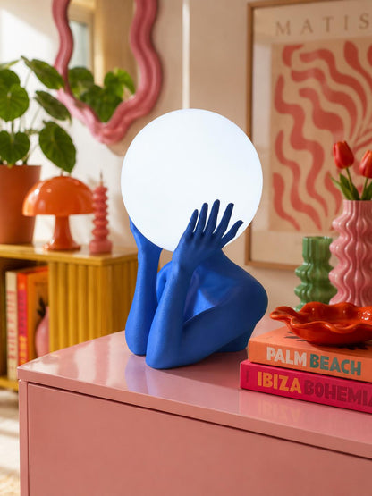 Sculptural Sphere Table Lamp, Artistic Ambient Light, Minimalist Home Decor