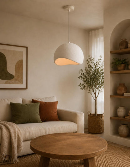 Modern Organic Pendant Light, Sculptural Hanging Lamp, Textured 3D Printed Ceiling Light