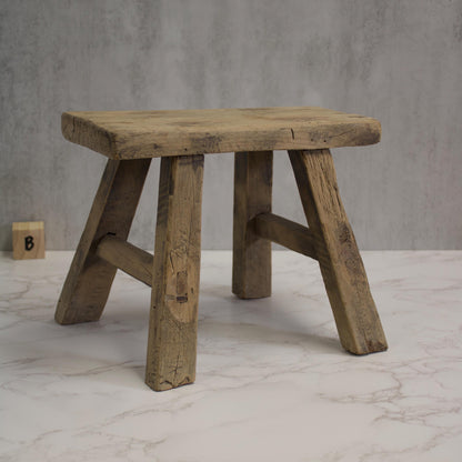 Vintage Mini Elmwood Stool