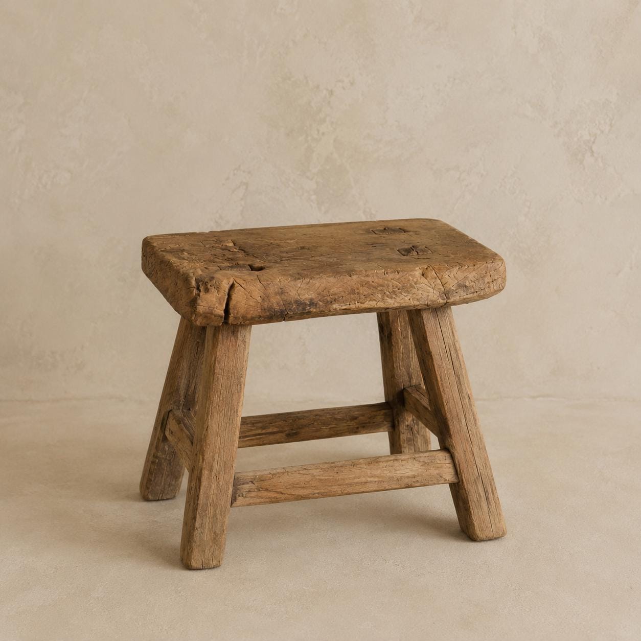 Vintage Mini Elmwood Stool