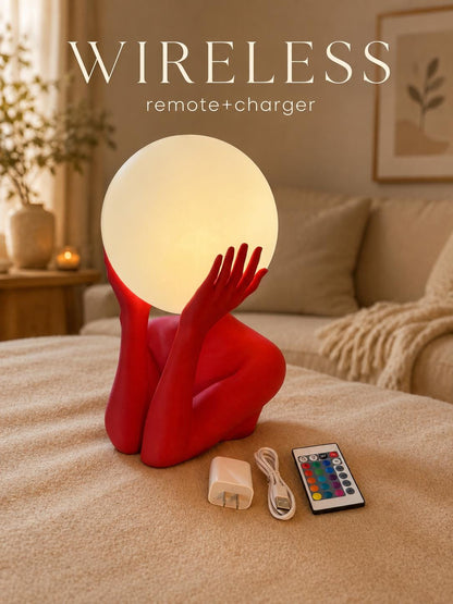 Sculptural Sphere Table Lamp, Artistic Ambient Light, Minimalist Home Decor