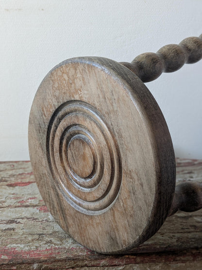 French Vintage Bobbin Stool, Rustic Country Cottage Side Table