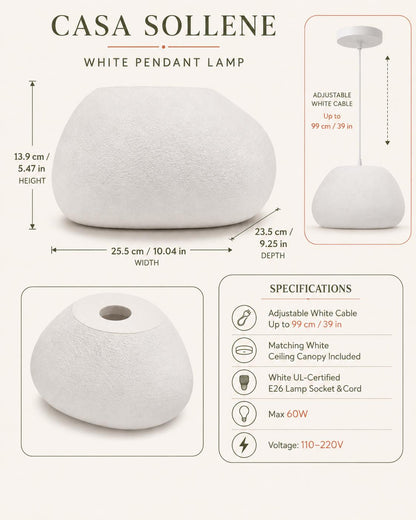 Modern Organic Pendant Light with Textured Sculptural Shade