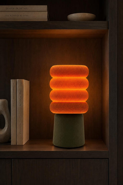 Ripple Sculptural Table Lamp with Stacked Ring Shade & Warm LED