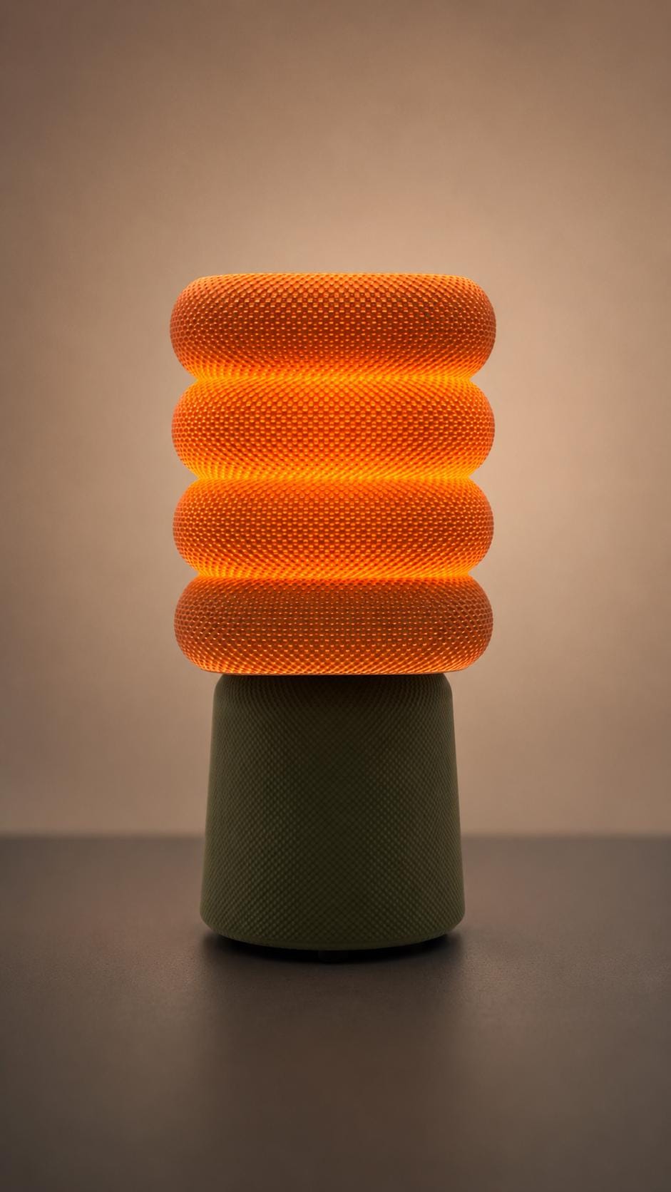 Ripple Sculptural Table Lamp with Stacked Ring Shade & Warm LED