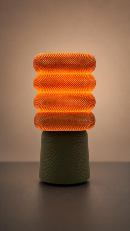 Ripple Sculptural Table Lamp with Stacked Ring Shade & Warm LED