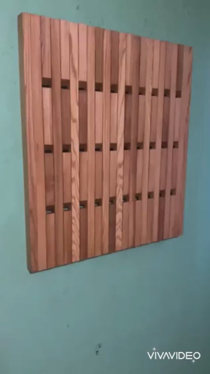 Wall-mounted organizer, coat rack, natural wood, Oak