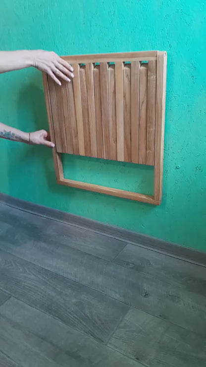 Folding Wall Chair in Solid Oak | Handmade Space Saving Furniture