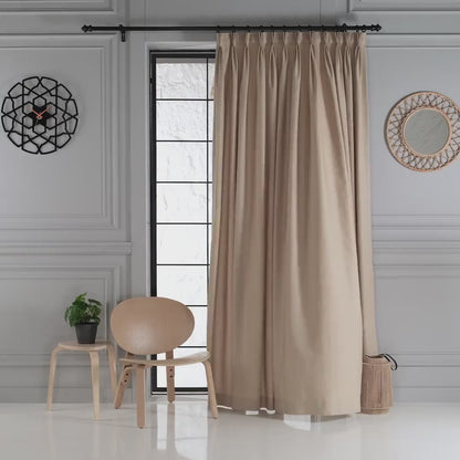Extra Wide Linen Curtains, Triple Pinch Pleat, Light Filtering Drapes
