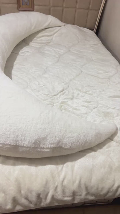 Giant Crescent Moon Pillow, Handcrafted Turkish Body, Plush Hugging Bed Pillow