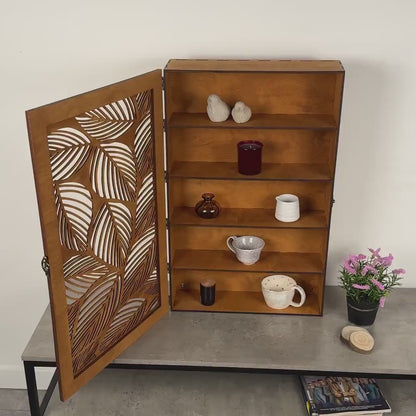 Wooden Bathroom Wall Cabinet, Wall Mounted Medicine Cabinet, Rustic Bathroom Storage Cabinet,Wall Cabinet With Door,Carved Wood Wall Cabinet