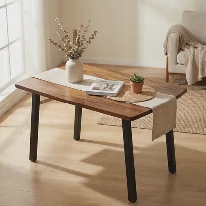Solid Wood Dining Table with Bench Option – Handmade Walnut Kitchen Table | Dinner Table for 4 or 6