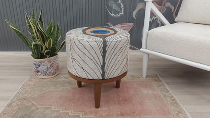 Ottoman chair, Accent chair, Bohemian chair, Footstool pouf, Entry chair, Peacock chair, Lobby stool, Retro chair, Upholstered bench