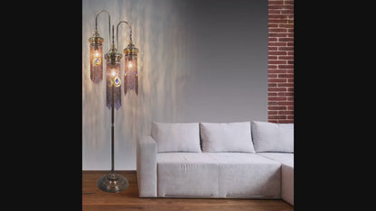 Turkish Floor Lamp Chain Pattern 3 Bough Tree Design