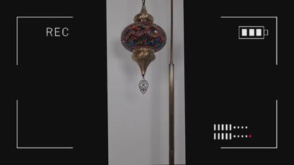 Turkish Mosaic Floor Lamps Swanneck Style Big Globe Standing Lights