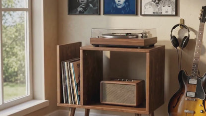 Turntable Stand Media Console with Storage, Record Player Stand, Stereo HiFi Cabinet Organizer
