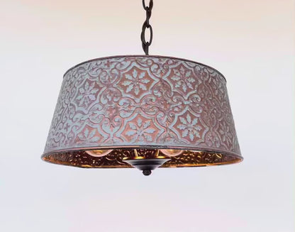 Ornate Copper Farmhouse Chandelier with Adjustable Chain