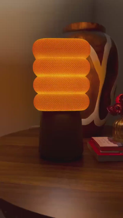 Ripple Sculptural Table Lamp with Stacked Ring Shade & Warm LED