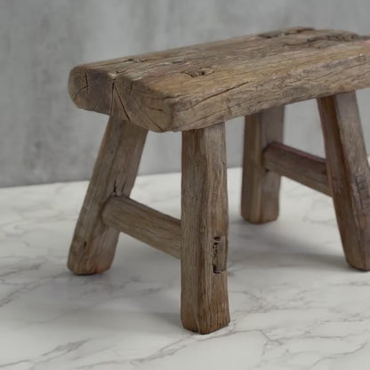 Vintage Mini Elmwood Stool