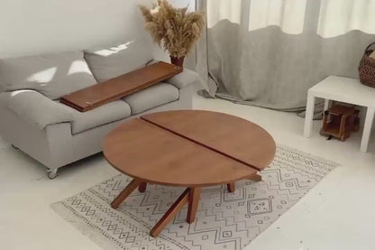 Transformer table 6 in 1, sliding table,round-oval table,dining table, coffee table,ash table, enlarged table, guest table,adjustable height