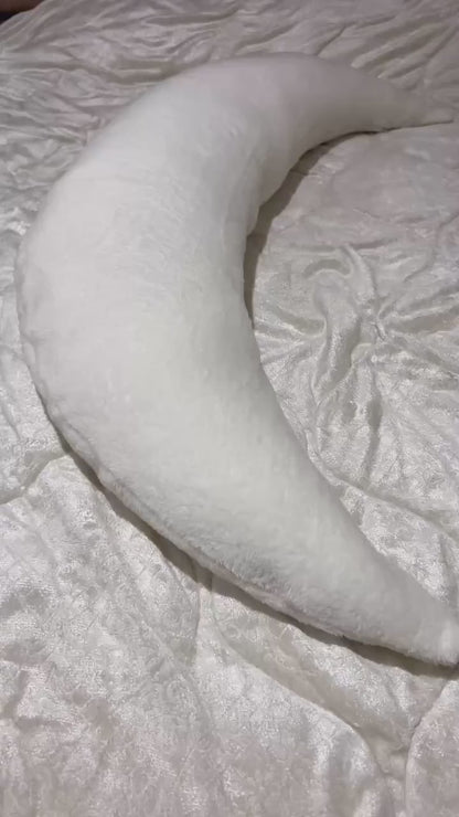 Giant Crescent Moon Pillow, Handcrafted Turkish Body, Plush Hugging Bed Pillow