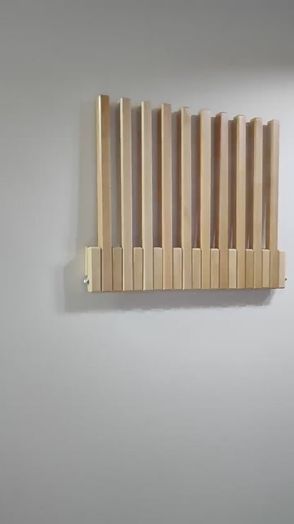 Beech Wood Wall Mounted Drying Rack: Foldable Space Saver