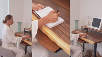 Live Edge Wood Desk with Drawer Option - Solid Walnut Desk with Metal Legs | Computer Desk