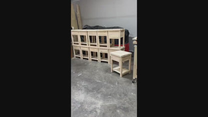 Rustic Solid Wood Nightstand with 2 Drawers and Shelf : Country Style