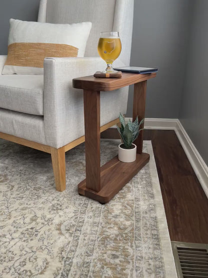 Solid Hardwood Narrow Side Table, Slim Modern Accent Liz Table Nick and Kristina