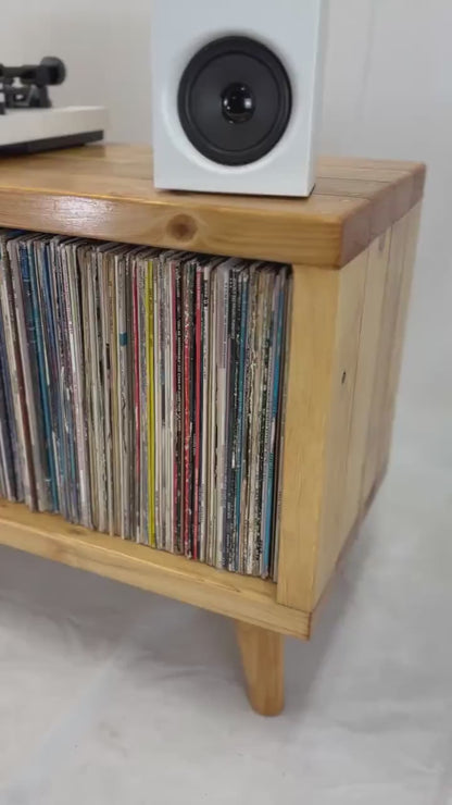 Mid Century Modern Record Cabinet: Handmade Vinyl Record Storage - Custom