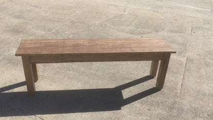 Lancaster Harvest Farmhouse Bench, Rustic Solid Wood Bench
