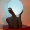 Sculptural Sphere Table Lamp, Artistic Ambient Light, Minimalist Home Decor